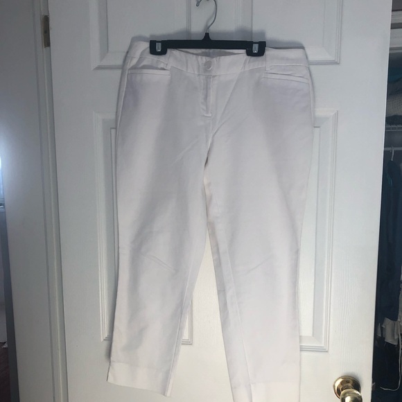 Dalia Crisp White Tapered  Crop Size 10 Trousers - Picture 12 of 12